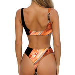 Corn Snake Print Front Bow Tie Bikini