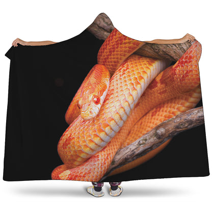 Corn Snake Print Hooded Blanket
