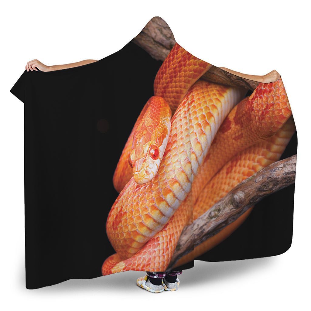 Corn Snake Print Hooded Blanket