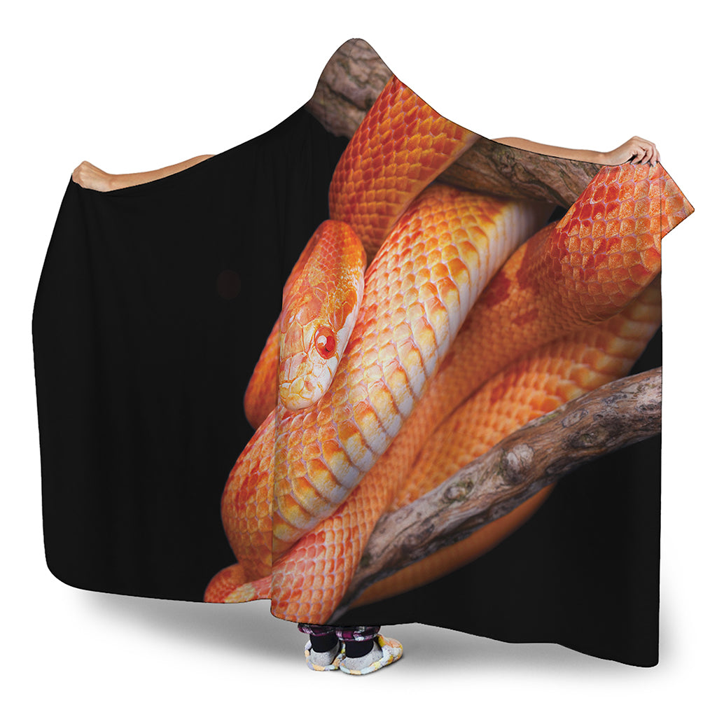Corn Snake Print Hooded Blanket