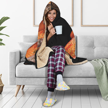 Corn Snake Print Hooded Blanket