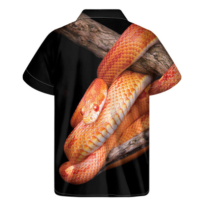 Corn Snake Print Men's Short Sleeve Shirt