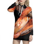 Corn Snake Print Pullover Hoodie Dress