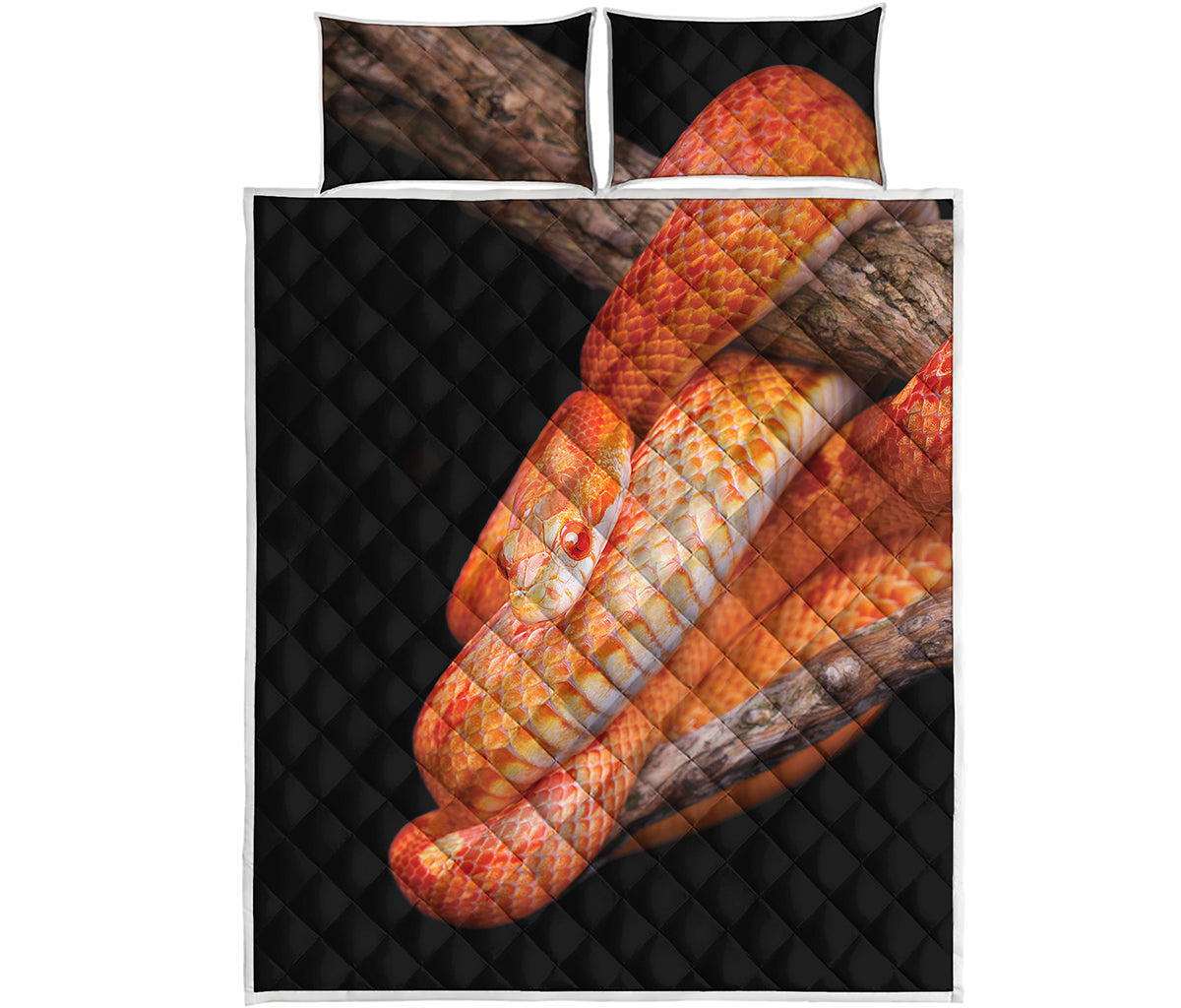 Corn Snake Print Quilt Bed Set