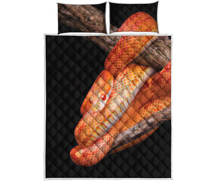 Corn Snake Print Quilt Bed Set