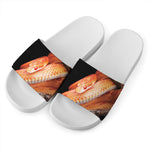 Corn Snake Print White Slide Sandals