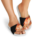 Corn Snake Print White Slide Sandals