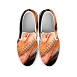 Corn Snake Print White Slip On Shoes