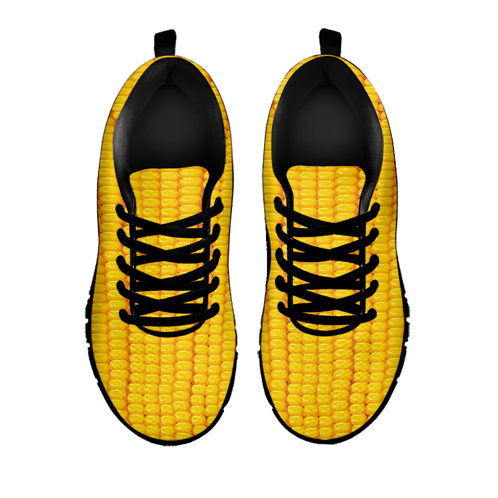 Corn Texture Print Black Sneakers