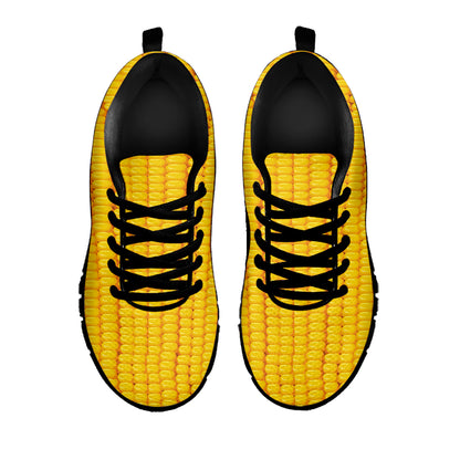 Corn Texture Print Black Sneakers