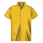 Corn Texture Print Men's Short Sleeve Shirt
