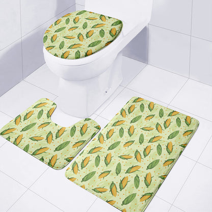 Corncob Pattern Print 3 Piece Bath Mat Set
