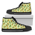 Corncob Pattern Print Black High Top Sneakers