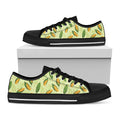 Corncob Pattern Print Black Low Top Sneakers