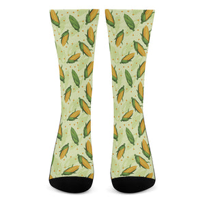 Corncob Pattern Print Crew Socks