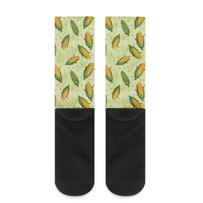 Corncob Pattern Print Crew Socks
