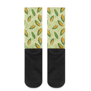 Corncob Pattern Print Crew Socks