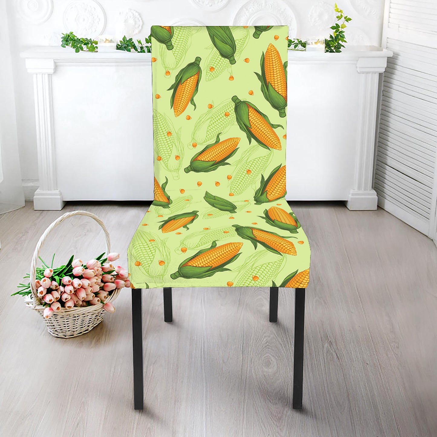 Corncob Pattern Print Dining Chair Slipcover