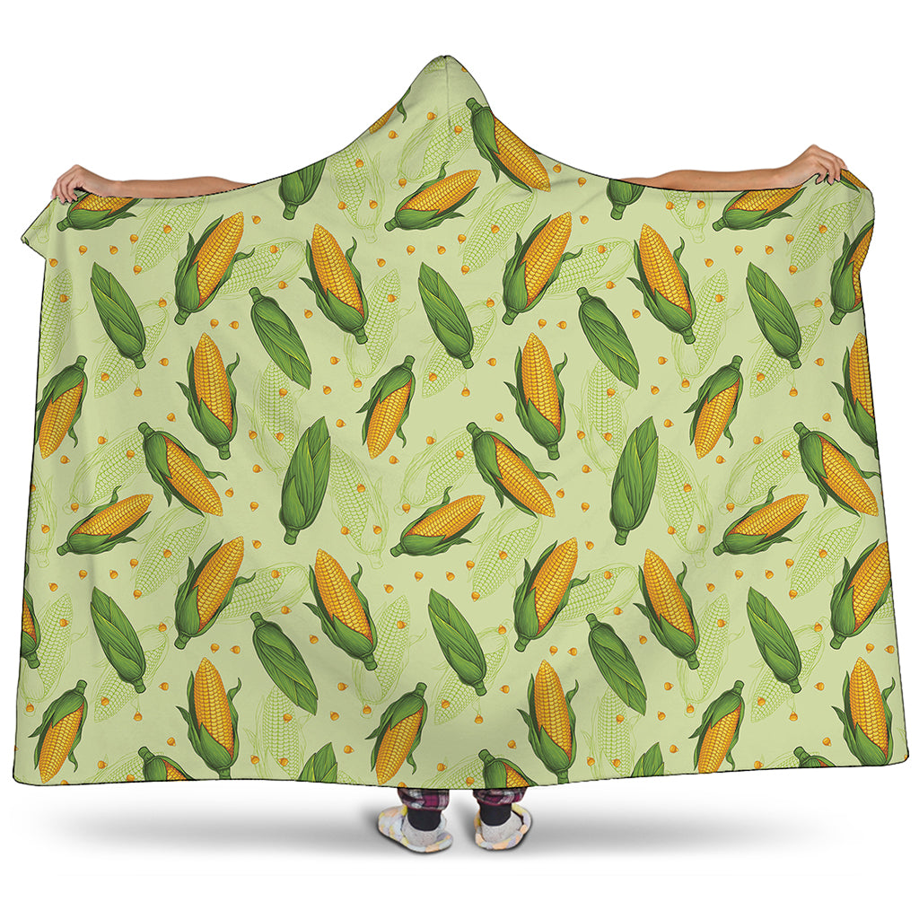 Corncob Pattern Print Hooded Blanket