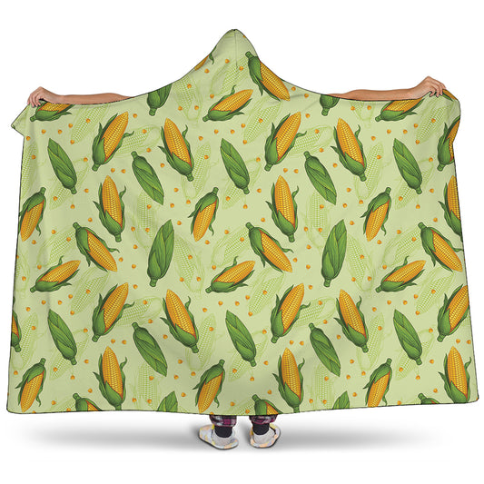 Corncob Pattern Print Hooded Blanket