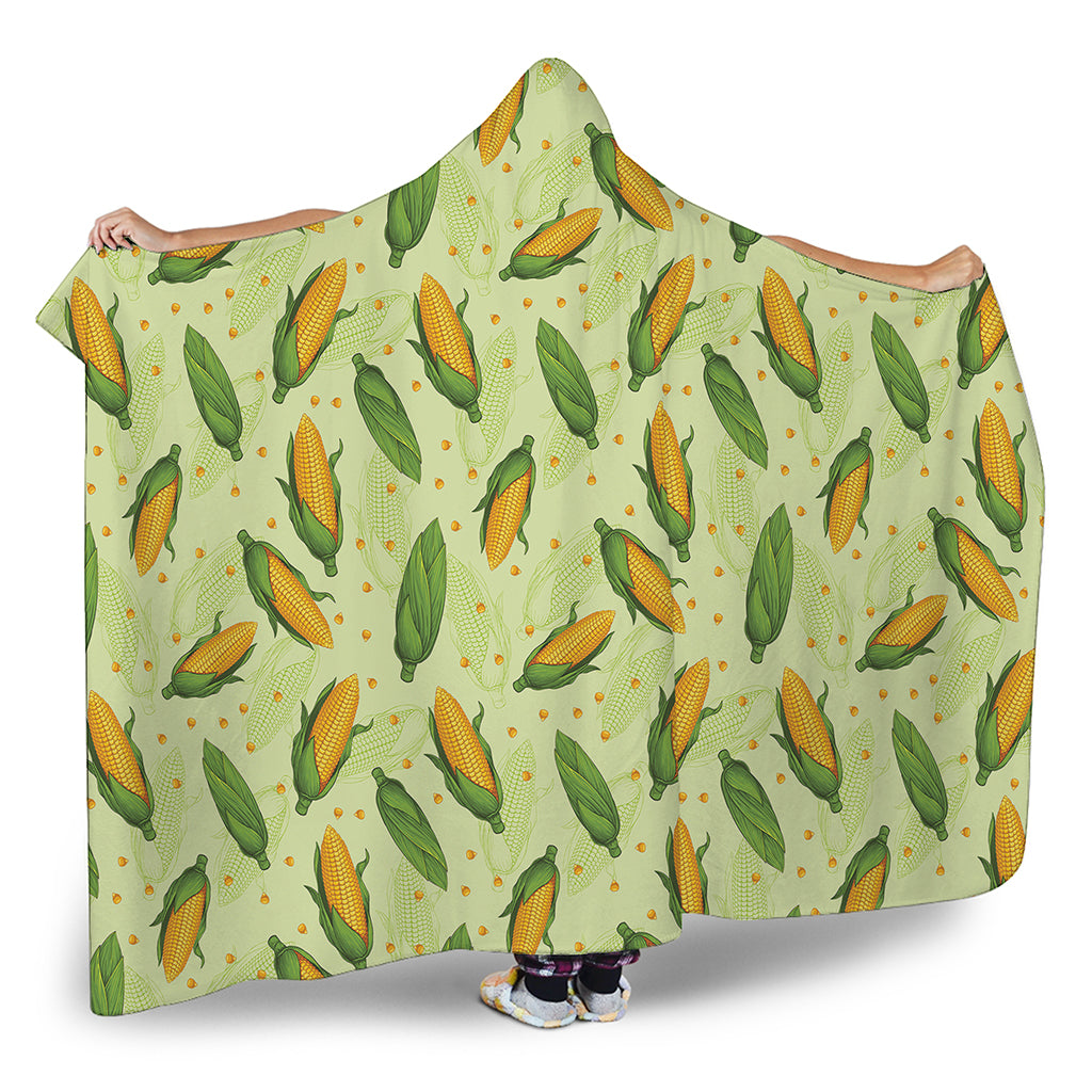 Corncob Pattern Print Hooded Blanket