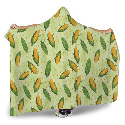 Corncob Pattern Print Hooded Blanket