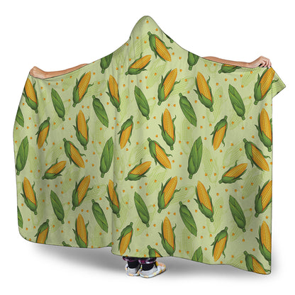 Corncob Pattern Print Hooded Blanket