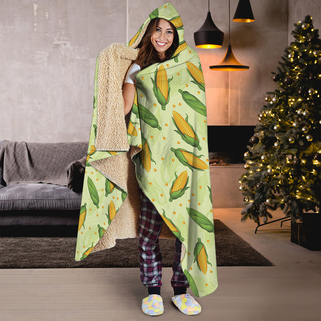 Corncob Pattern Print Hooded Blanket