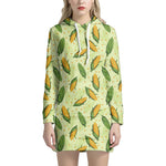 Corncob Pattern Print Hoodie Dress