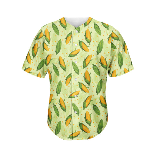 Corncob Pattern Print Men's Baseball Jersey