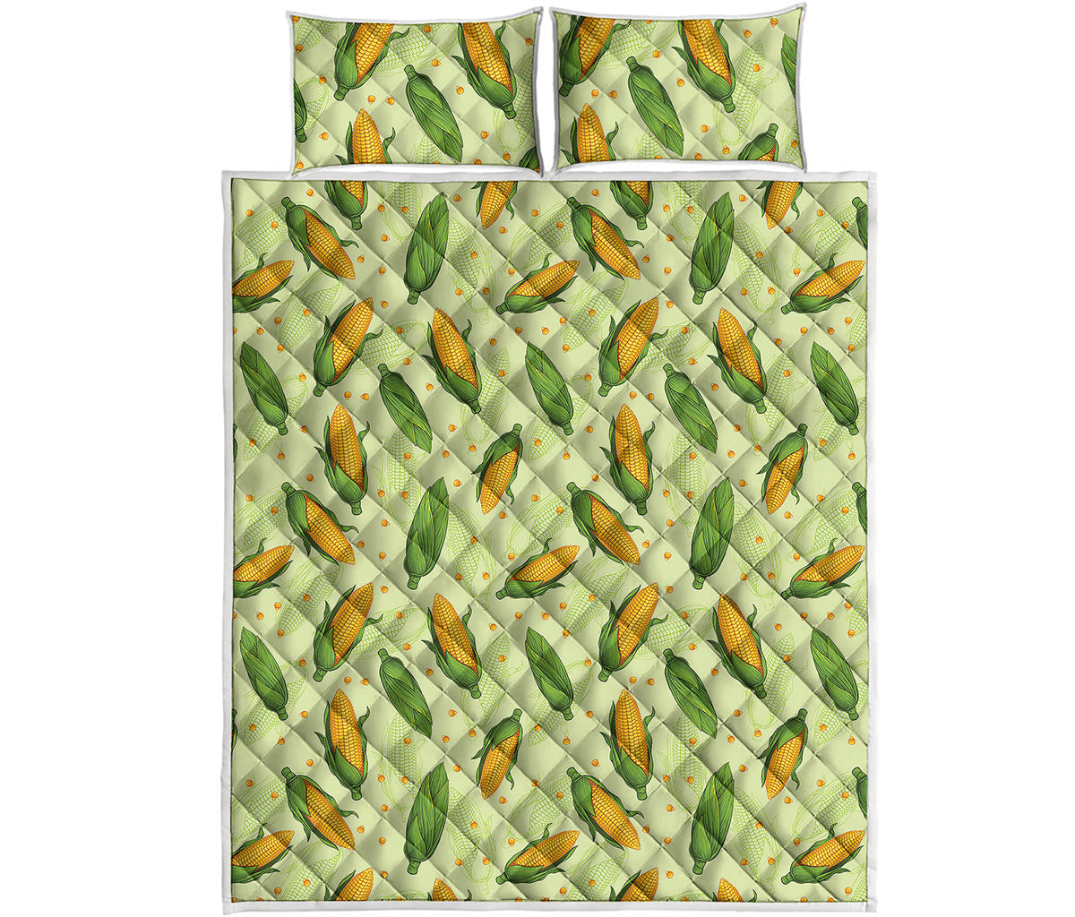 Corncob Pattern Print Quilt Bed Set