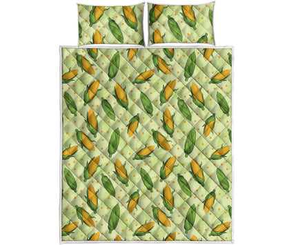 Corncob Pattern Print Quilt Bed Set