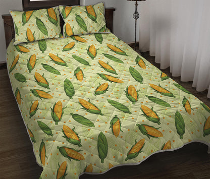 Corncob Pattern Print Quilt Bed Set
