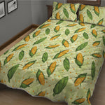 Corncob Pattern Print Quilt Bed Set
