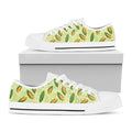 Corncob Pattern Print White Low Top Sneakers