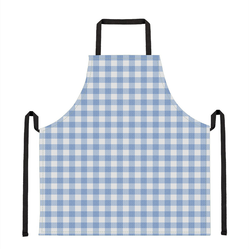 Cornflower Blue And White Gingham Print Apron