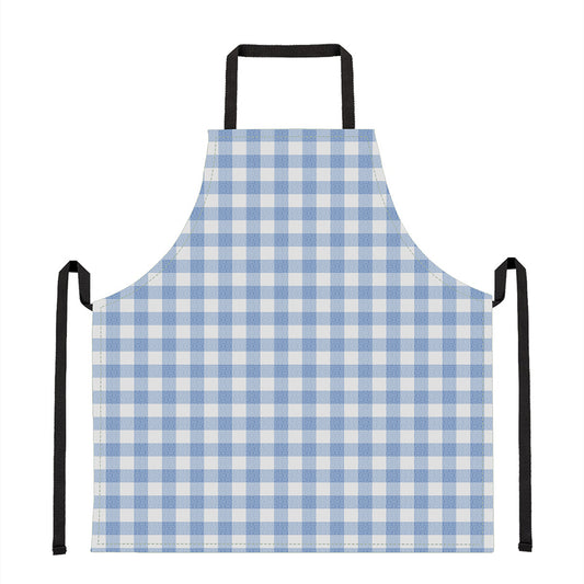 Cornflower Blue And White Gingham Print Apron