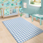 Cornflower Blue And White Gingham Print Area Rug