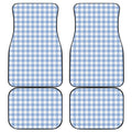Cornflower Blue And White Gingham Print Front and Back Car Floor Mats