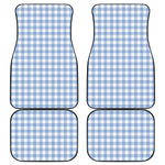 Cornflower Blue And White Gingham Print Front and Back Car Floor Mats