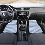 Cornflower Blue And White Gingham Print Front and Back Car Floor Mats