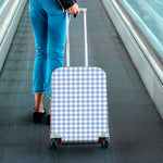 Cornflower Blue And White Gingham Print Luggage Cover