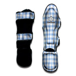 Cornflower Blue And White Gingham Print Muay Thai Shin Guard
