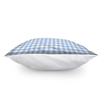 Cornflower Blue And White Gingham Print Pillow Cover