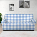 Cornflower Blue And White Gingham Print Sofa Cover