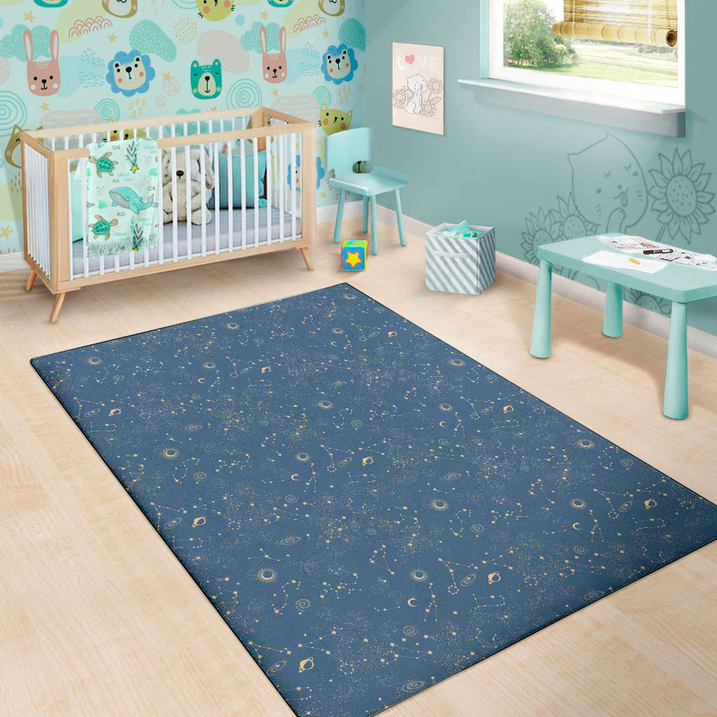 Cosmic Constellation Pattern Print Area Rug