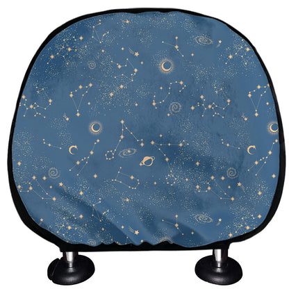 Cosmic Constellation Pattern Print Car Headrest Covers