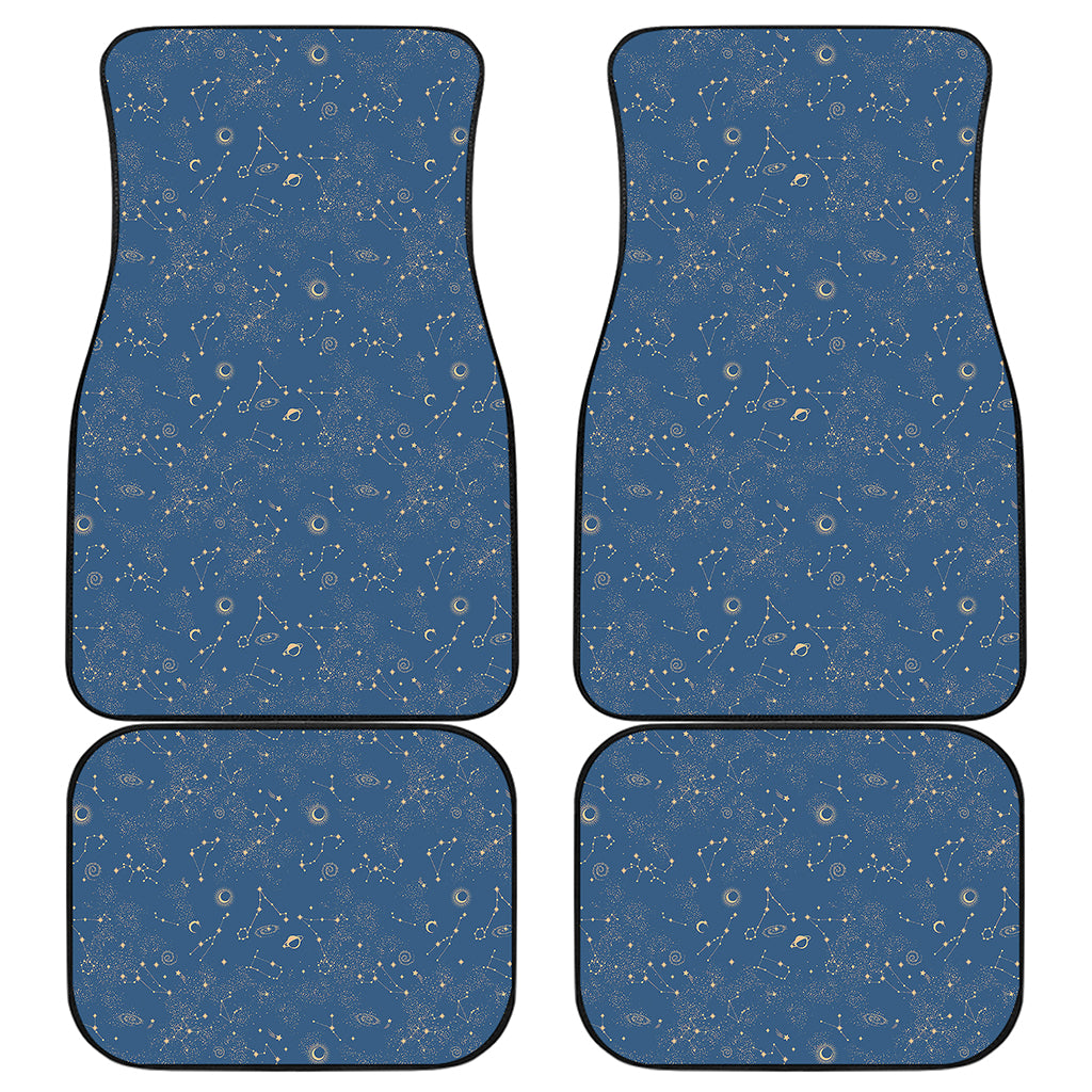 Cosmic Constellation Pattern Print Front and Back Car Floor Mats