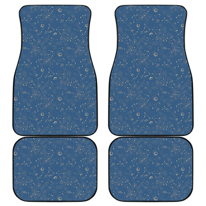 Cosmic Constellation Pattern Print Front and Back Car Floor Mats