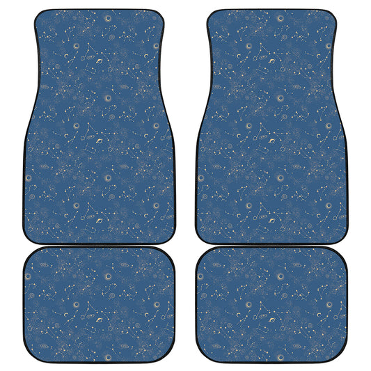 Cosmic Constellation Pattern Print Front and Back Car Floor Mats